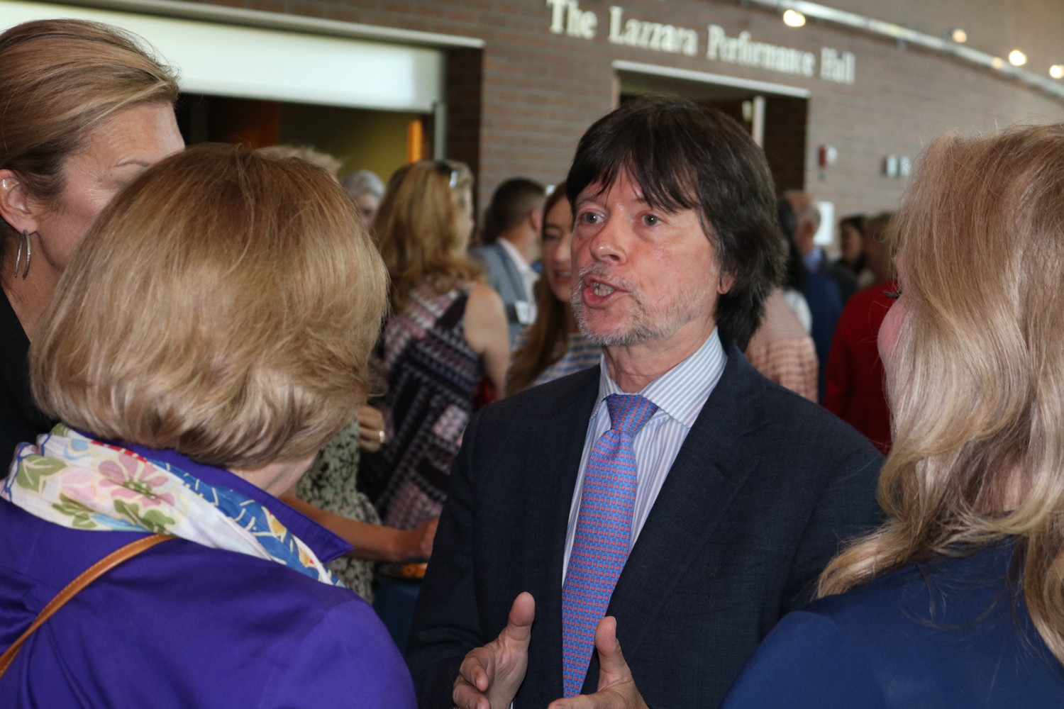 Ken Burns meets with attendees of the screening at a VIP reception.